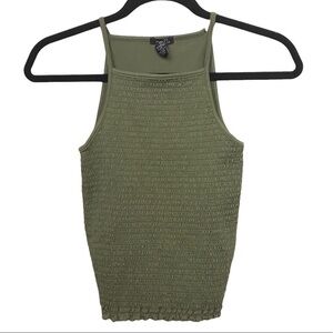 Rue 21 Green Smocked Tank Top